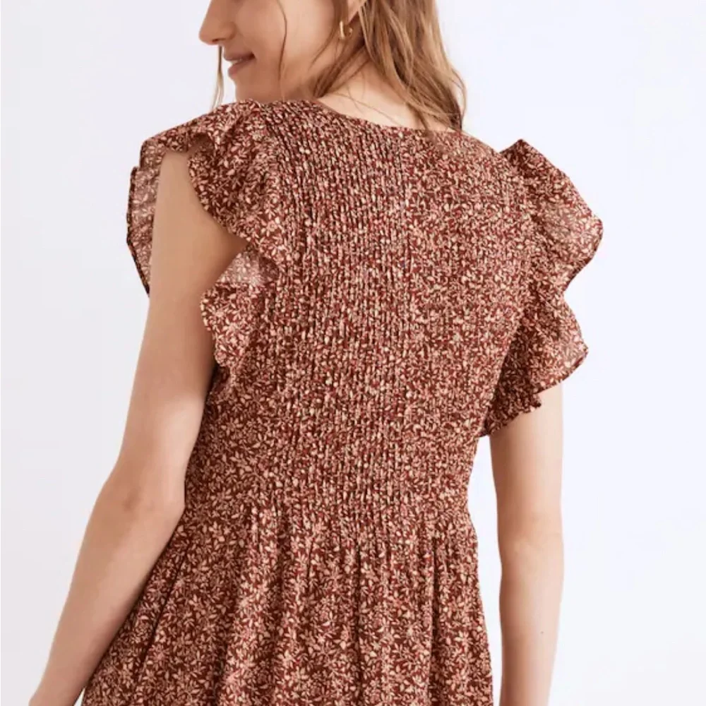 MADEWELL Pintuck Mini Dress in‎ Florentine Floral size Small